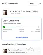 Iphone 16pro desert titanium 128gb arrived on 03 october