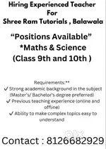 Tution Teacher for class 9-10th