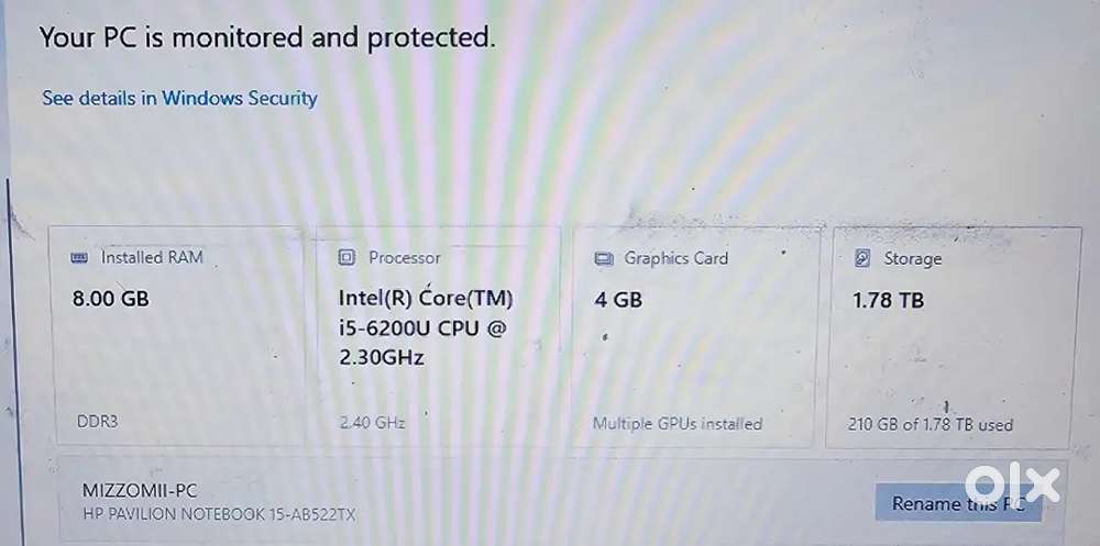 HP 8GB RAM 4GB GRAPHICS Laptop for sale (Gaming Specs , SSD )