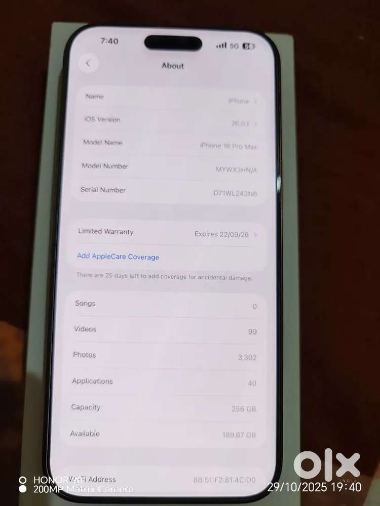 I phone 16pro max desert titanium 256gb