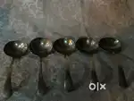 Antique pure brass solid heavy serving spoons set of 6
