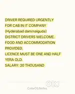WANTED DRIVER ( URGENTLY)
FOOD ACCOMMODATION PROVIDED