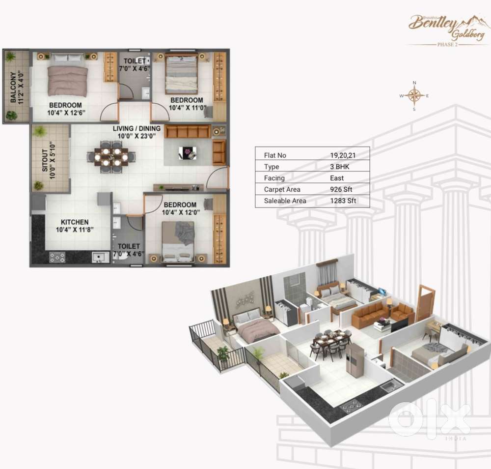 3BHK READY TO MOVE UP FOR SALE