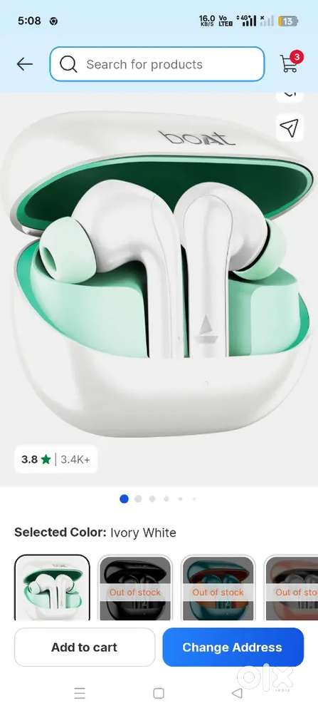 Boat Airpods 2 days old online rate 1399 /