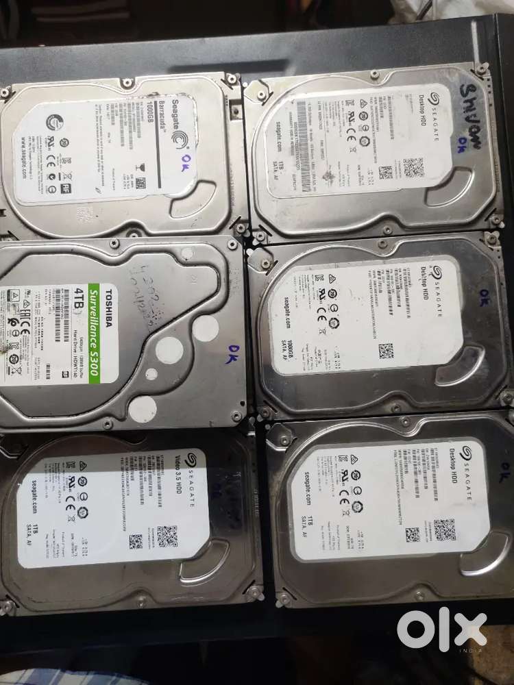 Desktop computer harddisk 4tb 3000₹, 1tb @1200 500gb @600