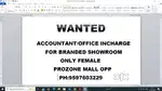 OFFICE INCHARGE CUM ACCOUNTANTS