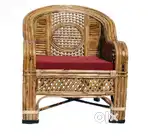 Bamboo sofa with two bamboo cane chair