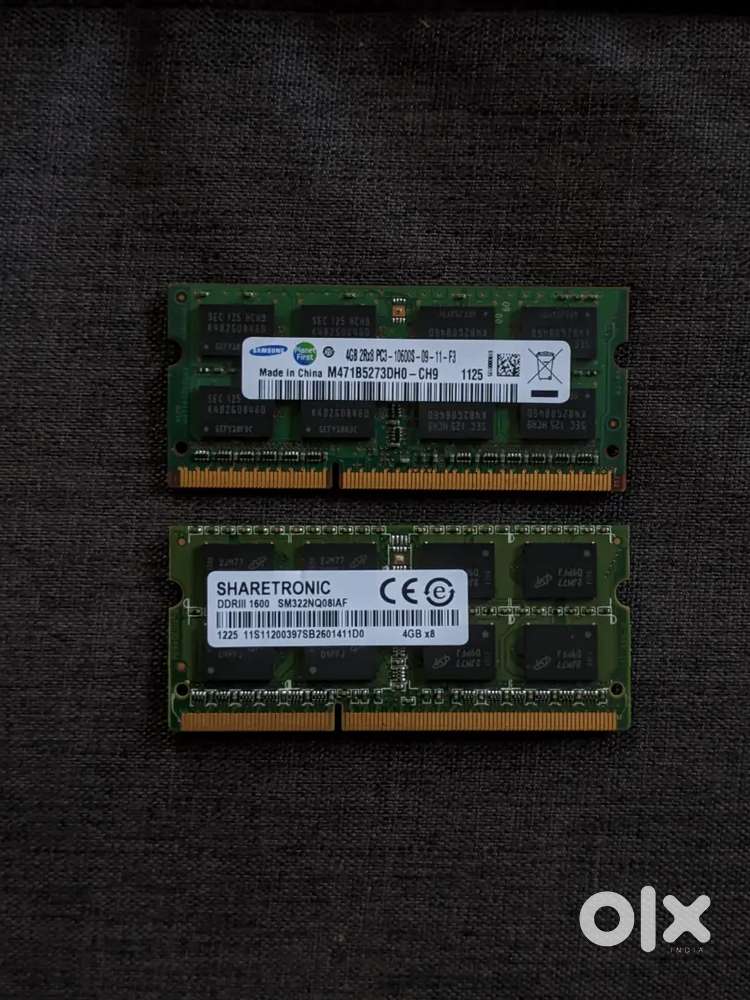 SAMSUNG AND SHARETRONIC DDR3 LAPTOP RAM 4GB