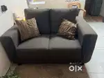3 months old Home Centre 2 Seater Berry Fabric Sofa