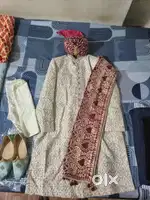 Wedding Dress mens / sherwani with feta and shawl and Mojadi