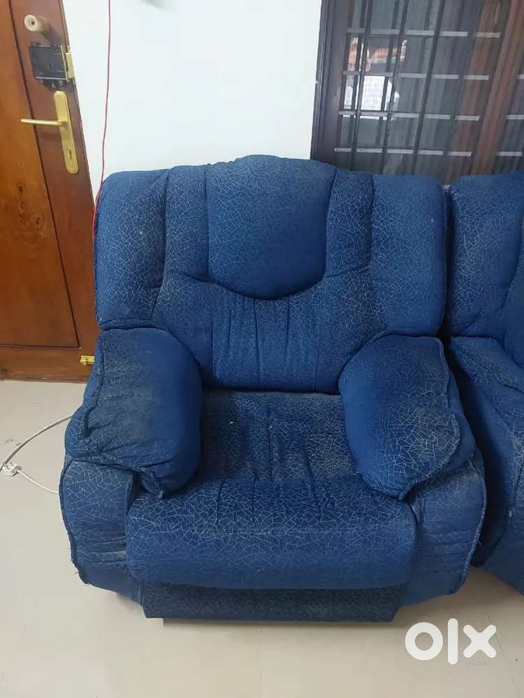 Blue Sofa Set – 3+1+1 Seater, Comfortable and Sturdy