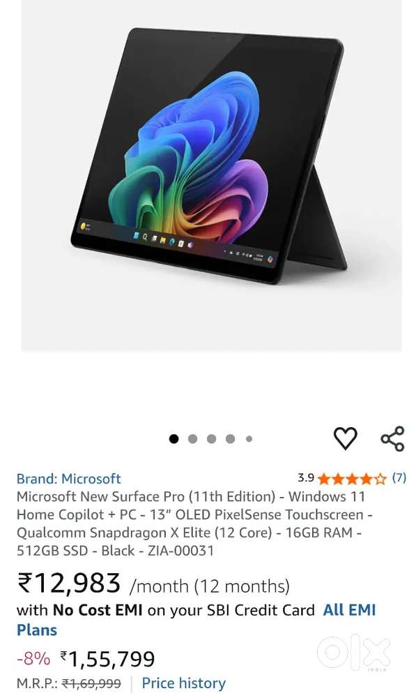 Surface Pro 11 OLED Snapdragon X Elite 12 Core