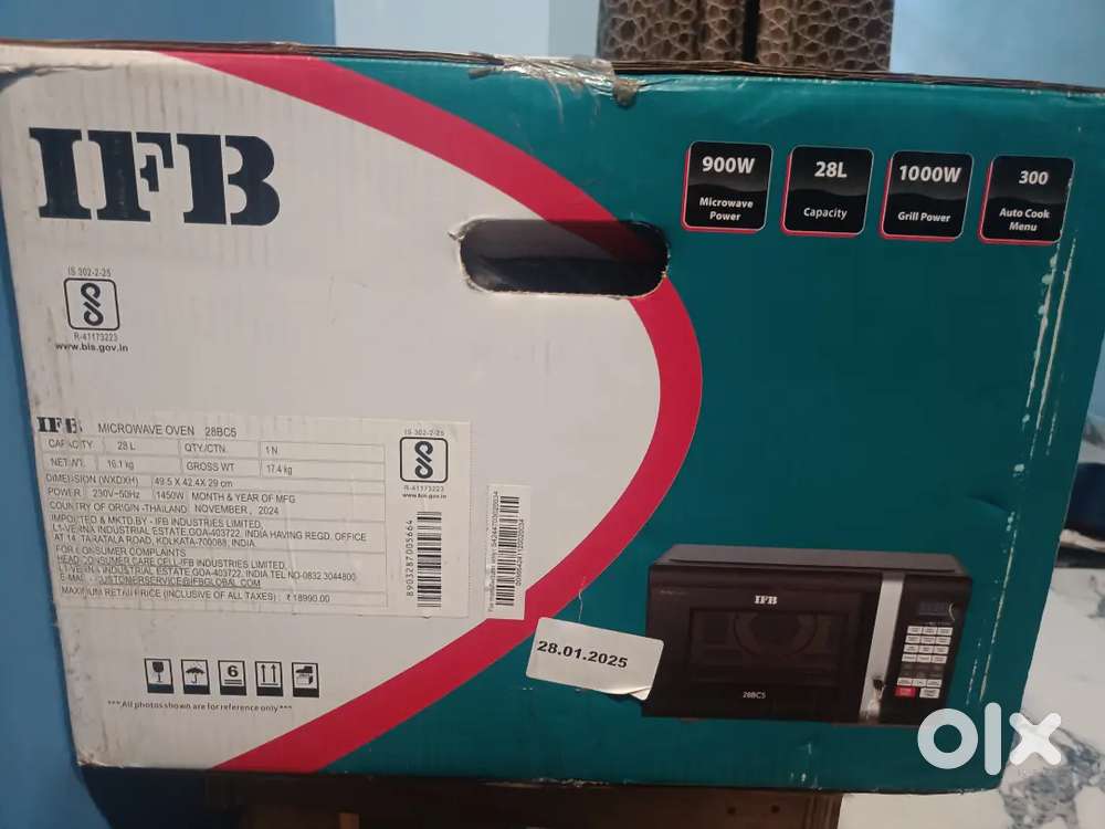 IFB Microwave oven 28BC5 Model, brand new, with bill and warranty