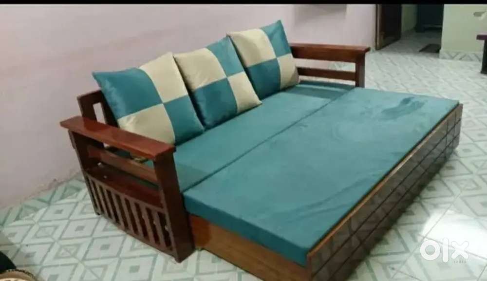 Wooden sofa cum bed for sale starting price 19999 EMI available