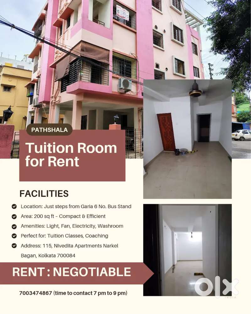 Spacious Tuition Room for Rent in Narkel Bagan, Kolkata!