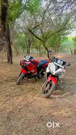 Yamaha red colour with exhausted