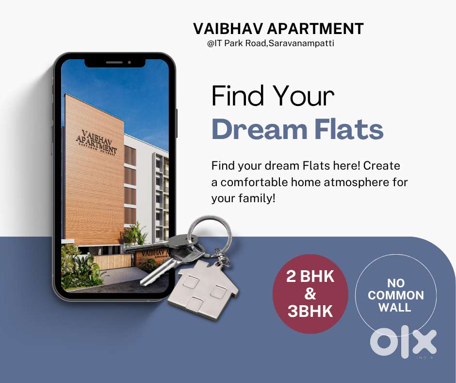 3BHK RESIDENTIAL FLATS FOR SALE IN SARAVANAMPATTI