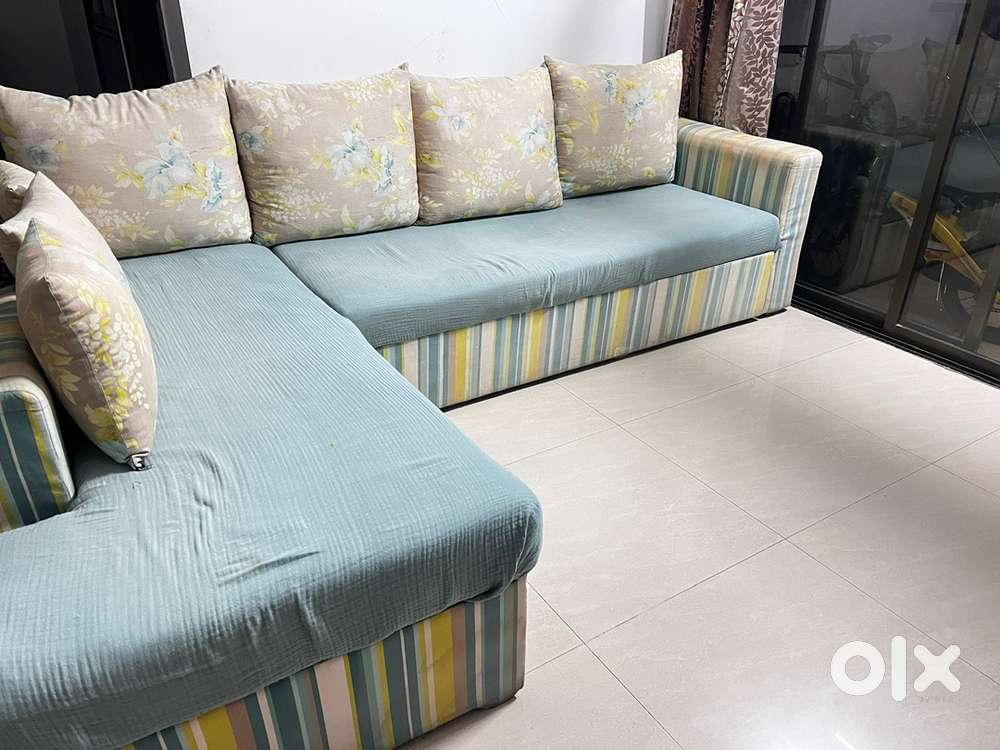 Sofa Cum Bed, Shoe Rack, Center Table and Entertainment Unit