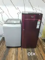 Whirlpool single door fridge and samsungtop washing Machine fully auto