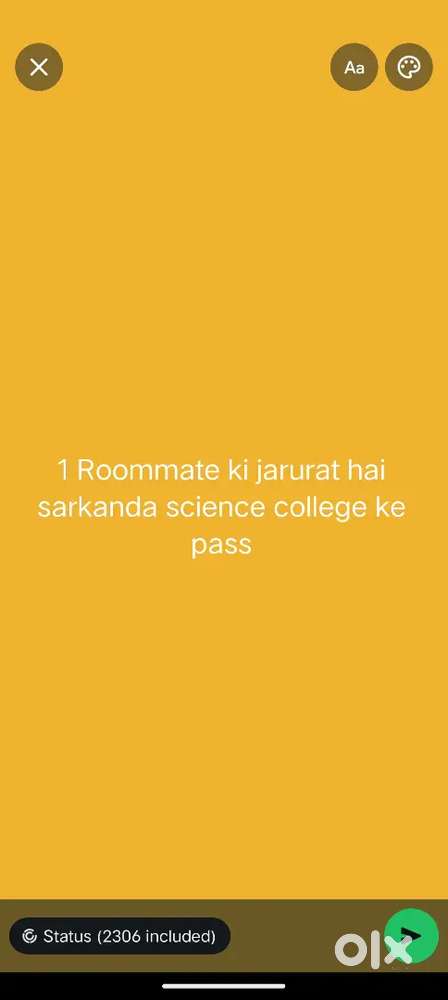 1 roommate ki jarurat hai nearest science college ke pass