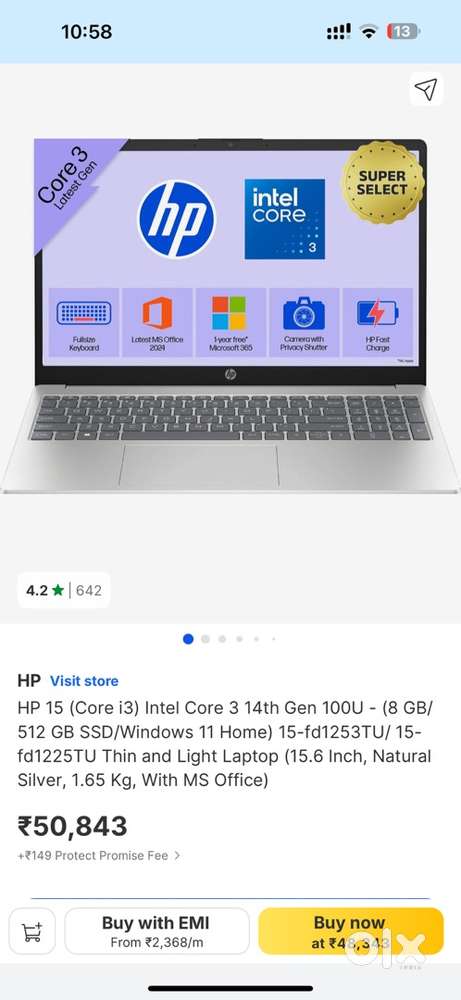 Hp unused brand new laptop