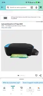 Hp ink tank 419 colour printer scanner and copier