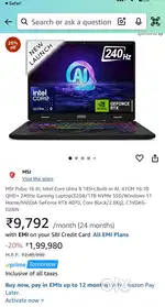 MSI Gaming Leptop only 50 Days Used