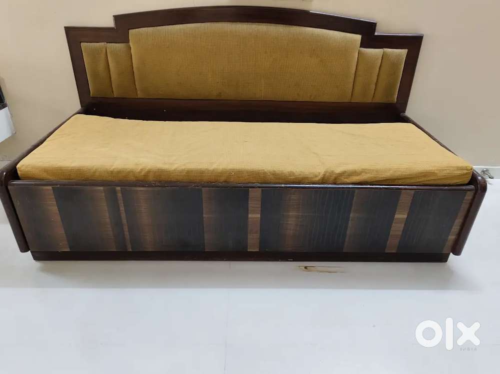Teak Wood Sofa Cum Bed  Full Size Bed  Rare 100% Original Teak