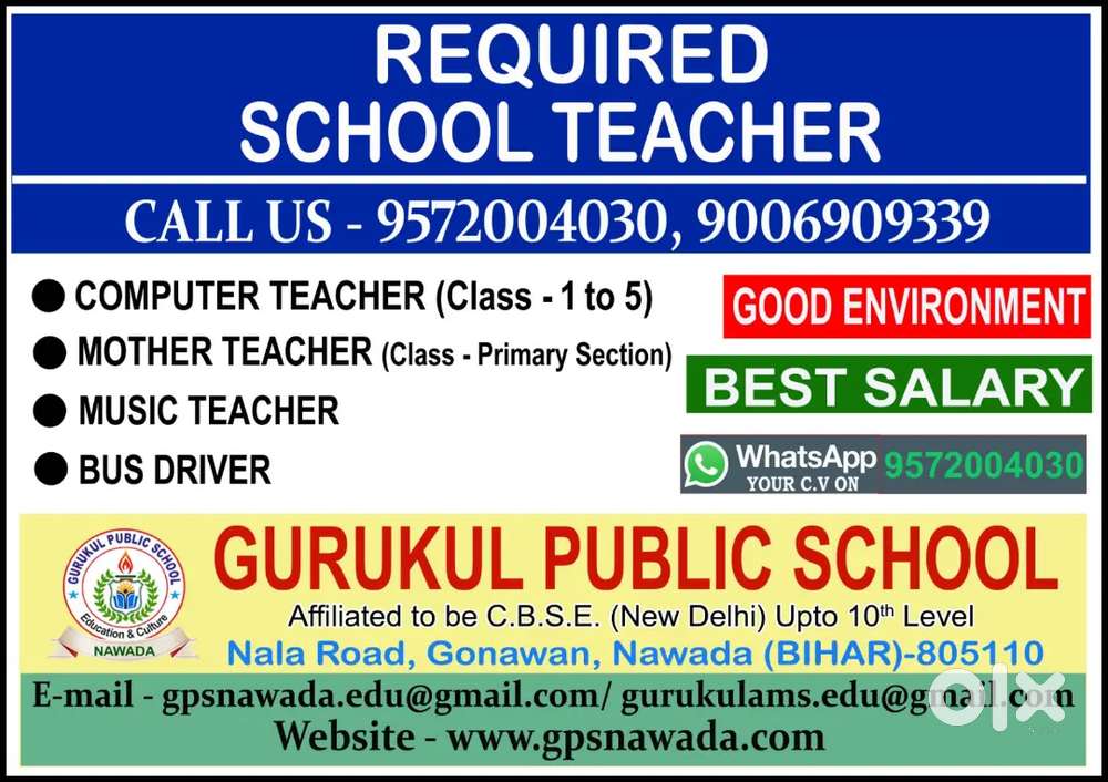 Computer Teacher (Class - 1 to 5)