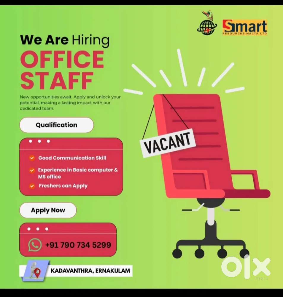 Office Staff For Ernakulam