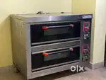 Commercial double deck baking electric oven