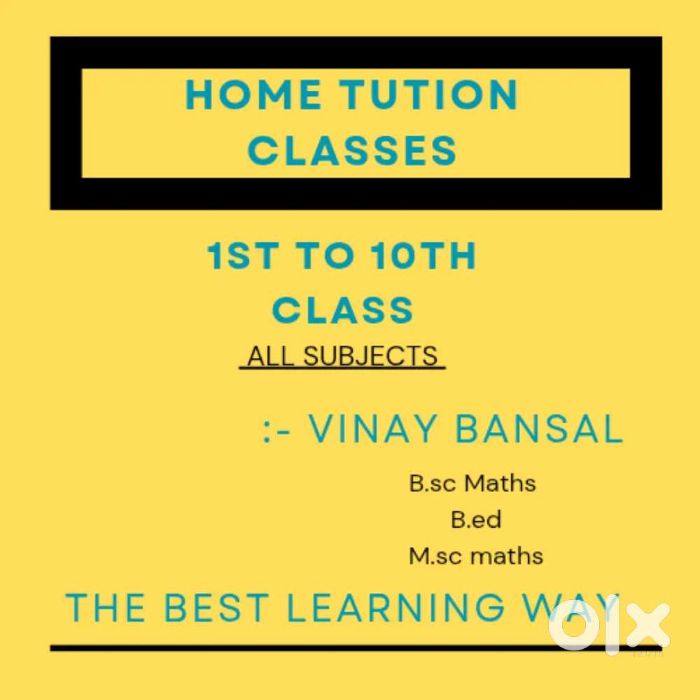 Home Tutor from 1st to 10th class