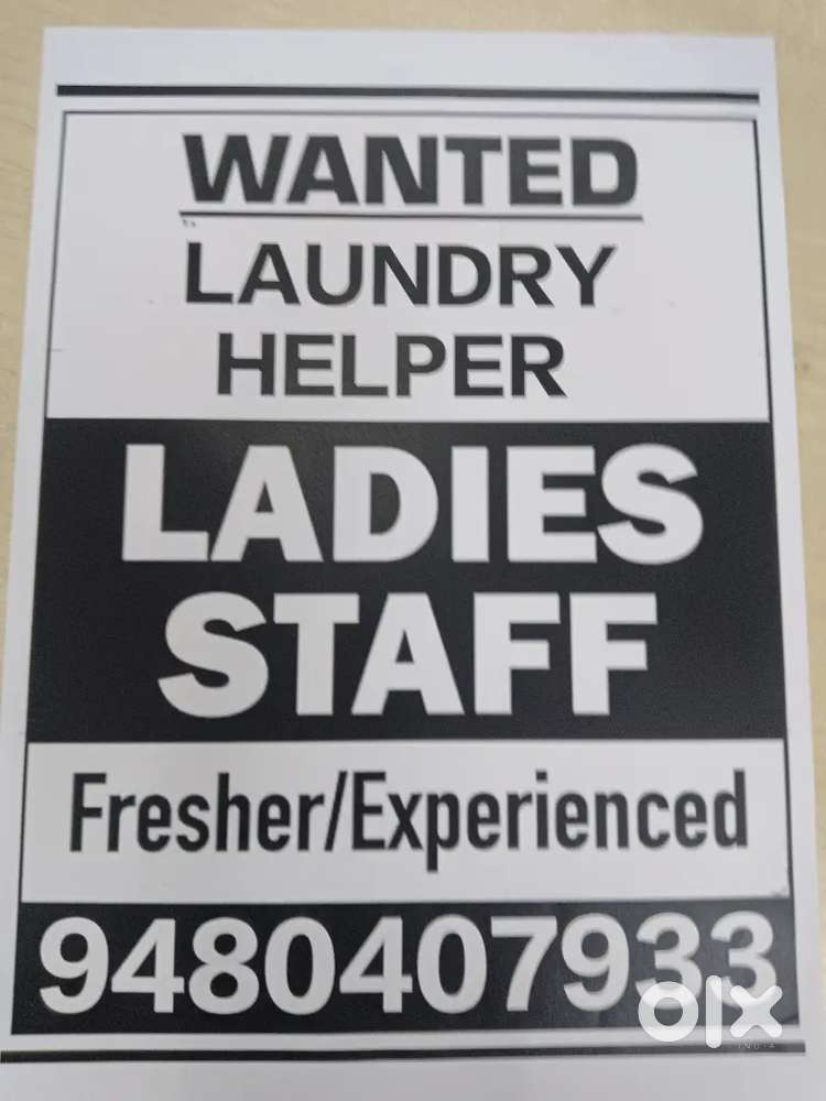 Store Helper &  Ironing done  for Ladies Staff Only