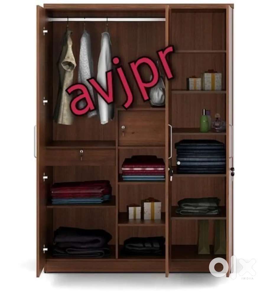 New three Door Wooden Almirah for Sale Spacious Wardrobe  Just ₹7999