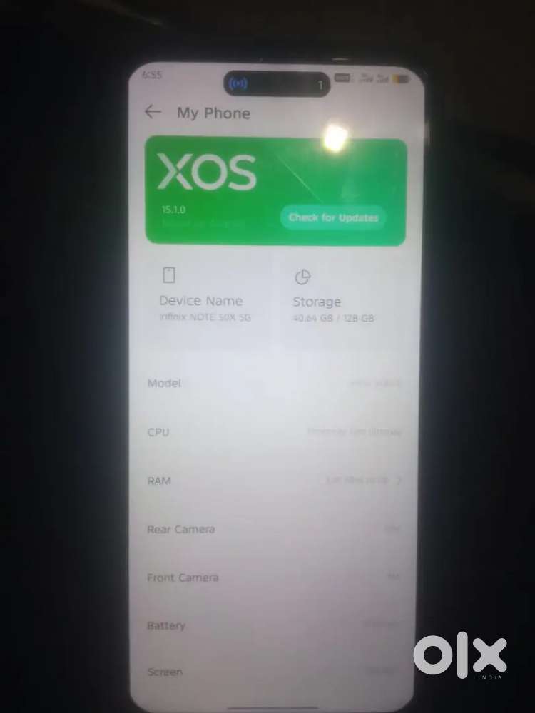 Infinix note 50x 5g 8gb ram128