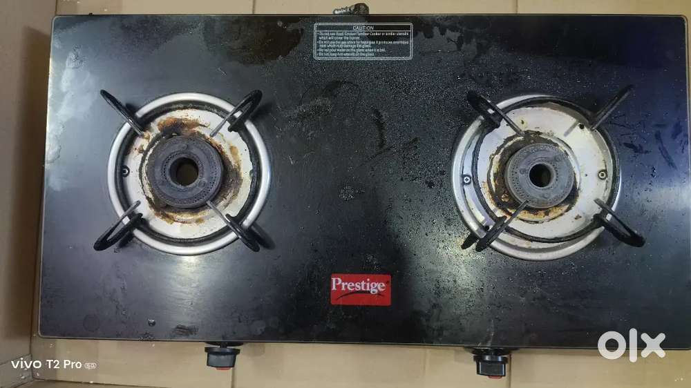 Glass top 2 burner gas stove