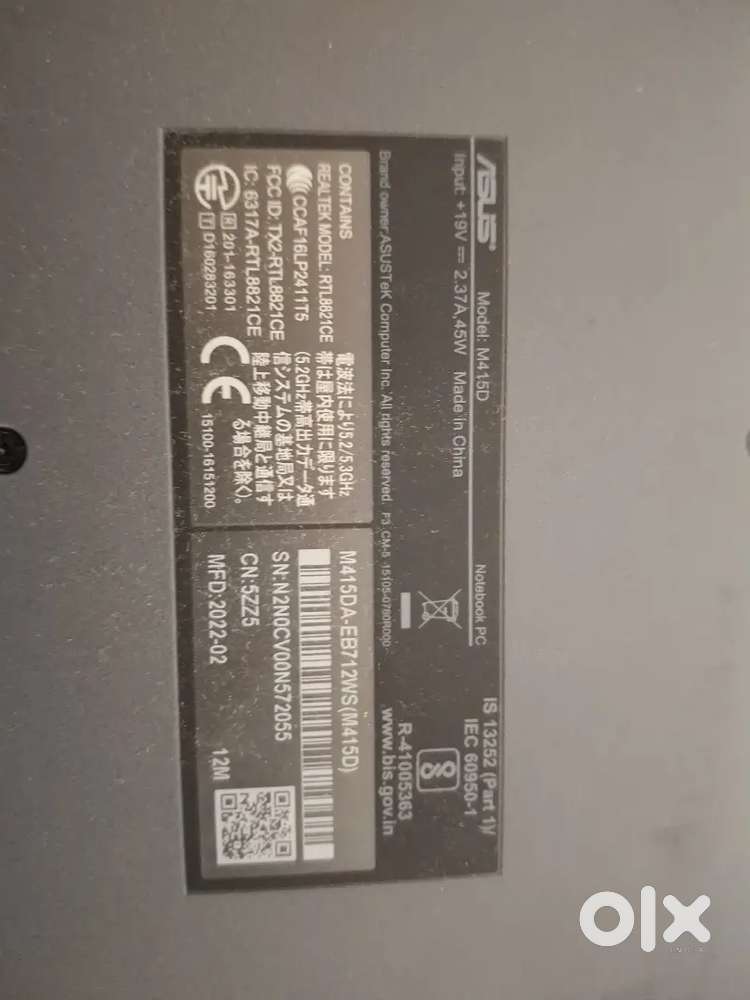 ASUS RYZEN 5 2 YEARS OLD mode M415D