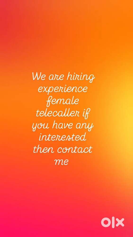 Need experience female telecaller
