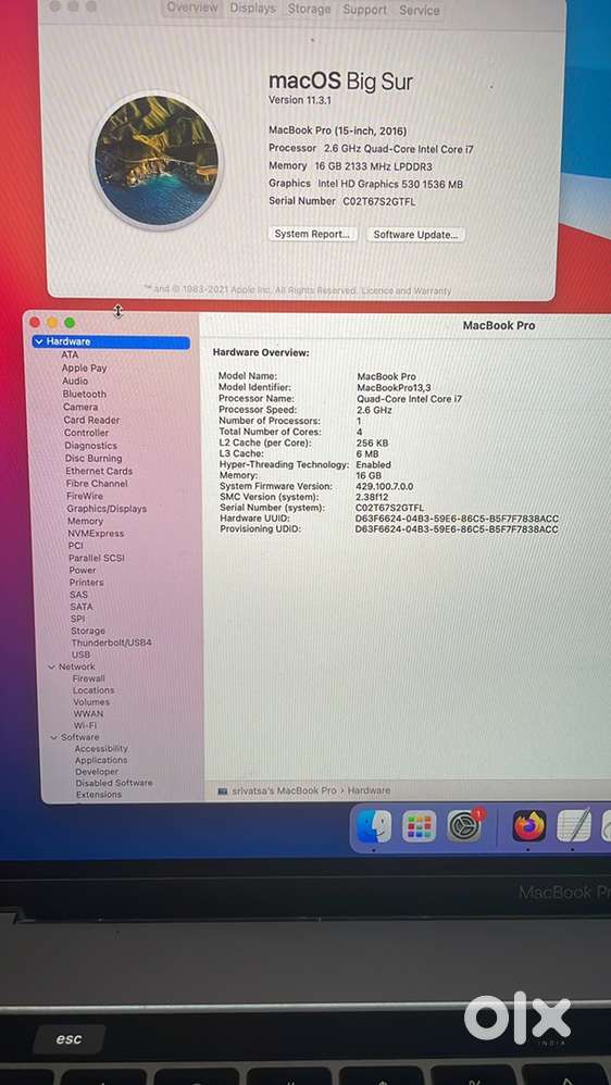 Apple Macbook Pro in A1 condition