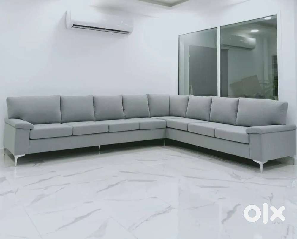 L shape sofa set with beautiful white colour with affordable price