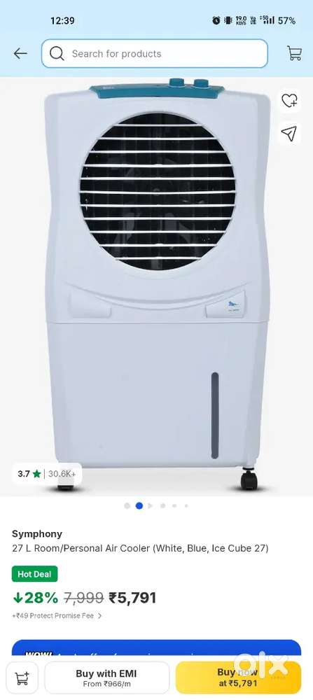Symphony 27L Personal Air Cooler