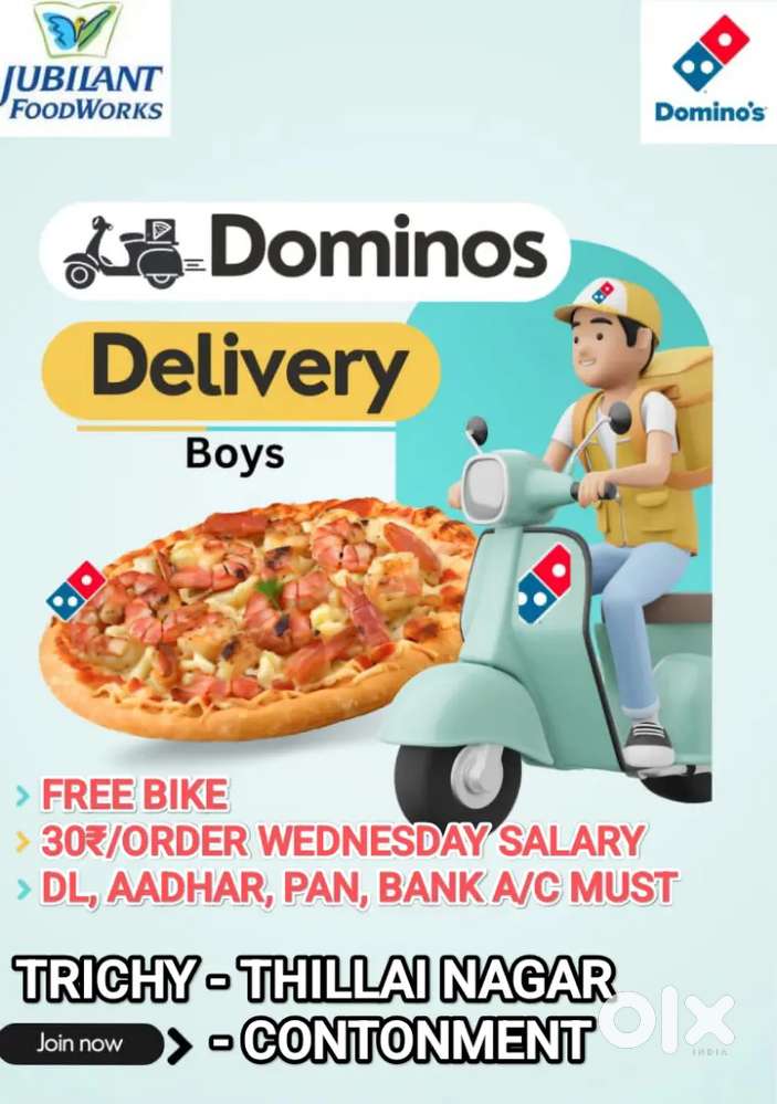 DOMINOS TRICHY THILLAI NAGAR / CONTONMENT PIZZA DELIVERY FREE BIKE