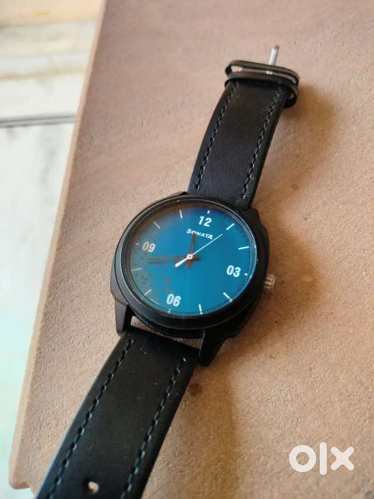 Sonata Men’s Stylish Wrist Watch – Black Strap, Blue Dial