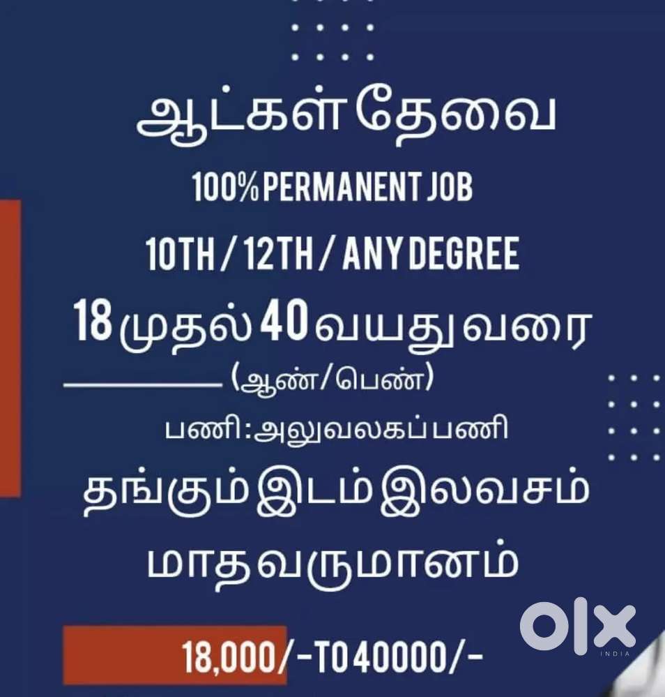PERMANENT JOB VECANCY AVAILABLE