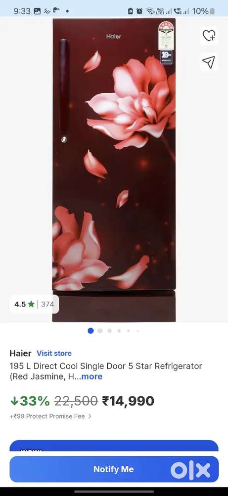 Haier Refrigerator- 195 L