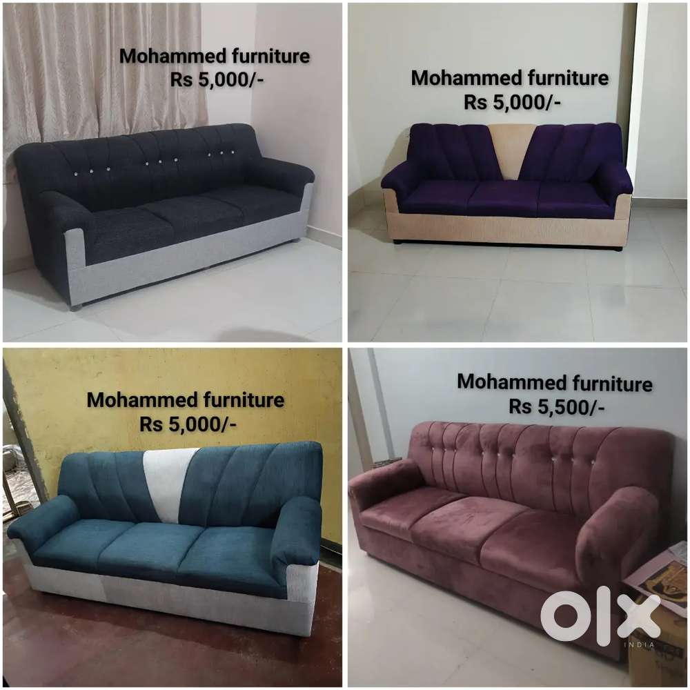 Premium 3-Seater Sofa  Silver Wood Frame  100+ Colour Options