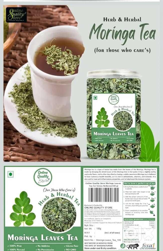 Moringa green tea leaves 100gm