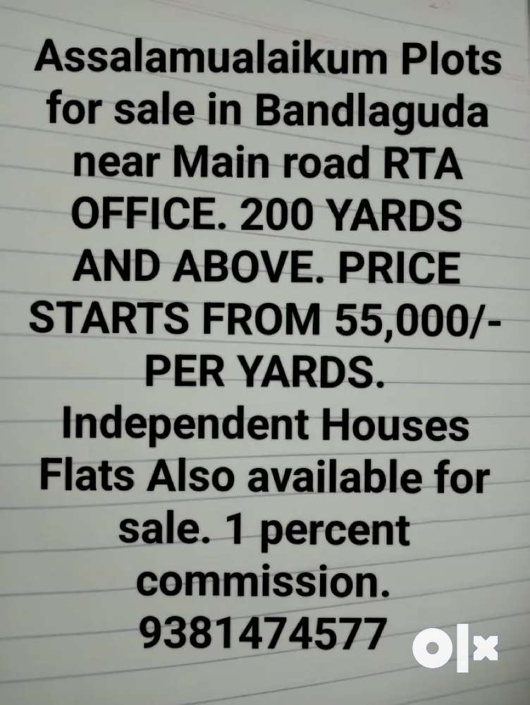 Houses Flats plots near Bandlaguda RTA OFFICE