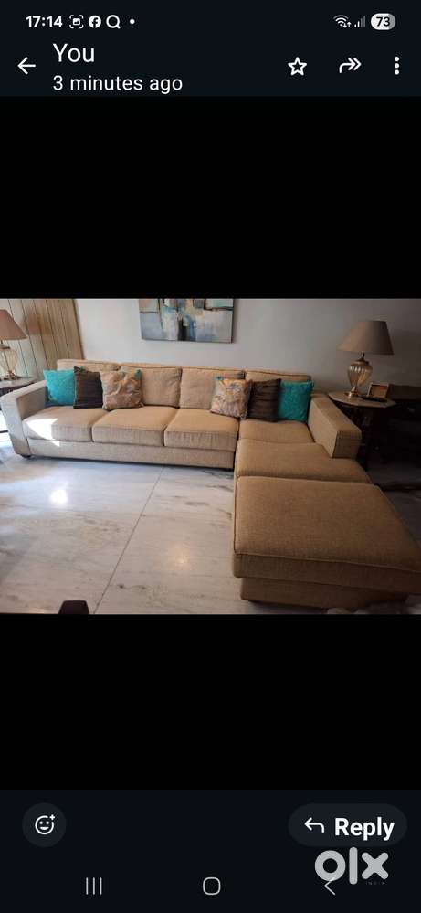 L shaped sofa ( urban ladder) with left chaise & ottoman