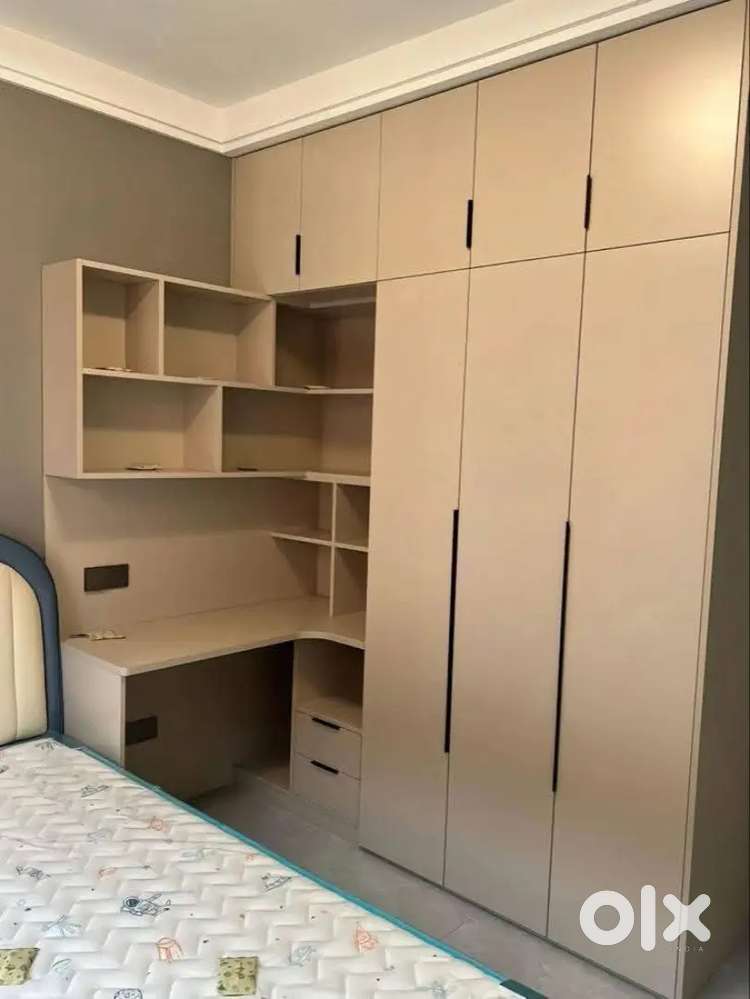 Kitchen wardrobe tv unit crockery mirror dresser Pooja unit main door